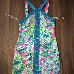 Lilly Pulitzer Vibrant Pink and Green Mini Dress